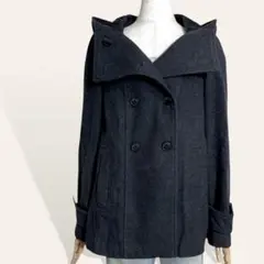 ❤️人気 ザラ ベーシック グレー フーデッドダブルボタンPコートジャケット S