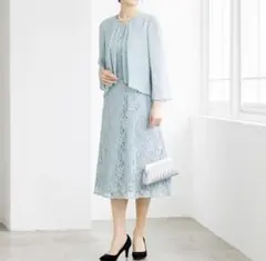 東京ソワール カバーアップ付きセミロングワンピース 大きいサイズ 15号