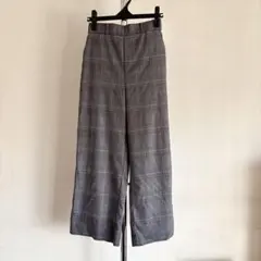 UNIQLO ユニクロ　ワイドパンツ グレーンチェック柄　S