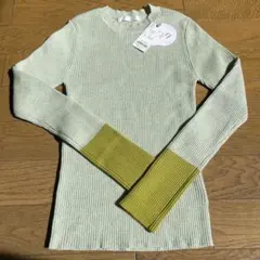 メランジ　コンパクト　セーター　ライトグリーン/オリーブ