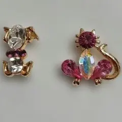 どうぶつクリスタルブローチ◎犬猫セット