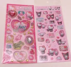 キラキラジュエルシール　キティ　ラメ入り樹脂もりシール　平成コギャル