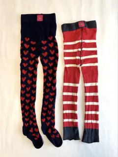 アンダーカバー ユニクロ キッズタイツ レギンス ハート柄 ボーダー 110 S