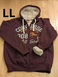 コンバース ボア裏地 ジップアップパーカー LL エンジ