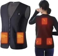 寒さ対策に❣️電熱ベスト ヒートベスト USB給電(USB付き) 3XL