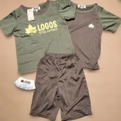 LOGOS パジャマセット 110cm グレーｘカーキ