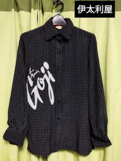 伊太利屋 ロゴ入りサラサラ軽やかドット柄ブラウス 希少のサムネイル