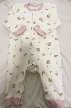 西松屋　花柄ロンパース 裏起毛　80サイズ