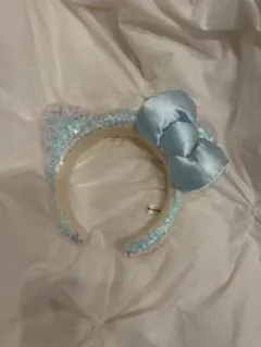 USJ ユニバ キティ カチューシャ 水色スパンコール