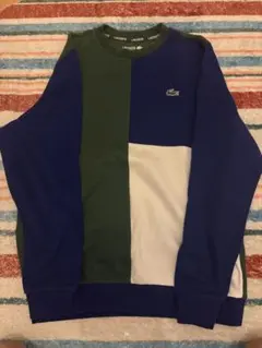LACOSTE SPORT ラコステ カラーブロック スウェット グリーンブルーのサムネイル