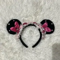 超美品❗️ミニー カチューシャ 花 薔薇 ピンク - メルカリ