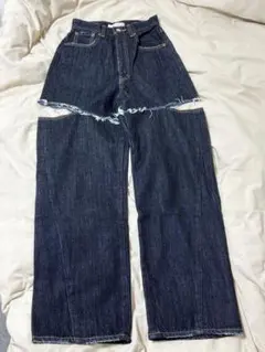 【美品】MOUSSYカットオフデニム ハイウエスト