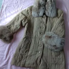 美品♡FOXEY セーブル ファー付き 中綿入り シルクウールコート フォクシー 極美品】フォクシー コート ストール フォックス カシミヤ ダブル