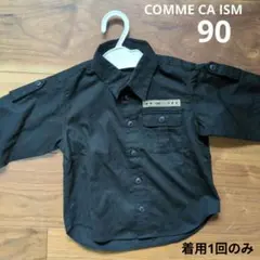 COMME CA ISM 黒ポケット付きシャツ