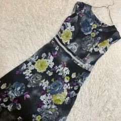 【未使用】LAURA ASHLEY 花柄ノースリーブワンピース グレー 11