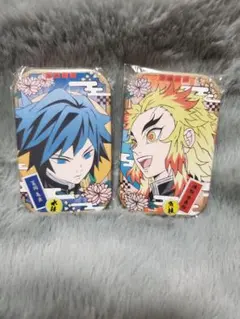 鬼滅の刃　まるかく缶バッジ　冨岡義勇　煉獄杏寿郎　セット