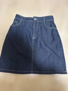 ダークブルーデニムミニスカート　L Honeys