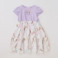 【美品】mezzo piano メゾピアノ　アイスクリーム柄　半袖　ワンピース