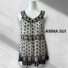 Anna Sui シフォントップス　ドット　シルク100％ アメリカ製のサムネイル