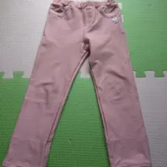 ウサギ刺繍 ピンク長ズボン 100cm