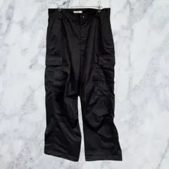 13052 WEGO ワイドカーゴパンツ 黒 L ミリタリー スノーパンツ風
