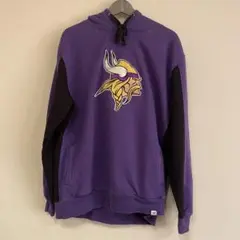 【希少デザイン】NFLバイキングス 刺繍 パープル紫 プルオーバー パーカー