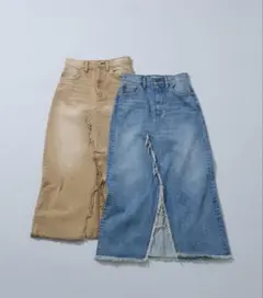 RODEO CROWNS スリットデニムマキシスカートのサムネイル
