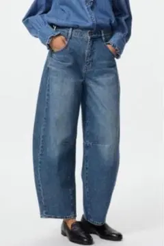 ユニクロ　コントワーデコトニエ　バレルレッグジーンズ Mサイズ　ブルー