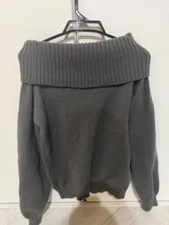 オフショル　ダー グレー ニット