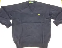 【美品】Golden Bear（ゴールデンベアー）Vネックセーター 紺 Lサイズ