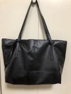 トートバッグ ビジネスバッグ ブラック 黒  タッセル レザー メンズ 上品