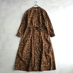 ENGINEERED GARMENTS レオパード バンドカラー ワンピース