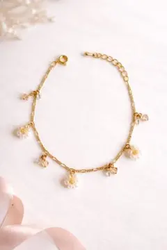 お花モチーフ ビーズブレスレット