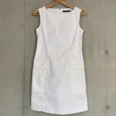 美品 FOXEY NEWYORK ワンピース 白 上品 エレガント ノースリーブ