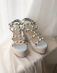即購入⭕️】完売品 Ciel ‪‪❤︎‬ スタッズジュートサンダル - メルカリ‬