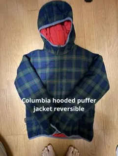 Columbia hooded puffer jacket reversible