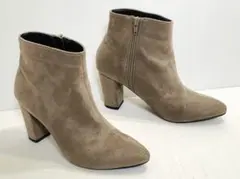 デザインノート 女性向けサイドジップ ショートブーツ スエード調