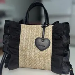 DIANA かごバッグ　フリル 極美品 DIANA ダイアナ フリル トートバッグ かごバッグ