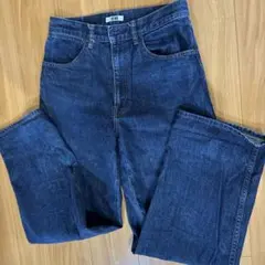 UNIQLO U ダークブルー ワイドレッグデニム