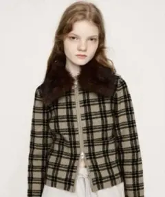 SLY F/FUR COLLAR KNIT TOPS フェイクファー