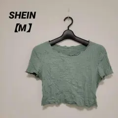 SHEIN 緑色 クロップドTシャツ【M】レディース 半袖