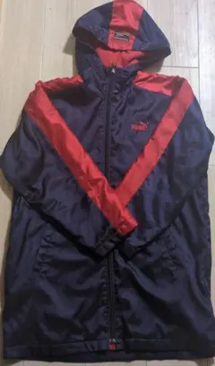 【期間限定価格】 PUMA フード付きベンチコート 150 ネイビー/レッド