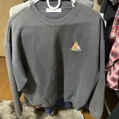 INHERIT グレー トレーナー DIYスタイル刺繍