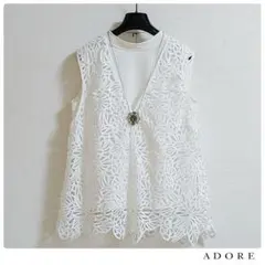 新品タグ付】定価5.5万 ADORE アドーア 高級ジャガードブラウス 38