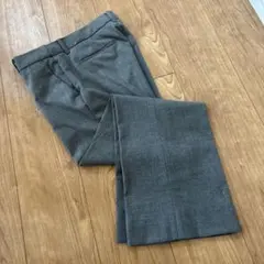 【美品】ユニクロ　ウエスト64 グレー チェック柄 スラックス