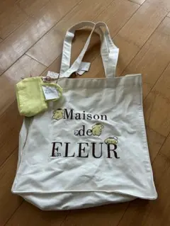 Maison de FLEUR アイボリー トートバッグ