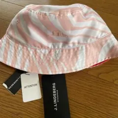 J.LINDEBERG バケットハット ピンクストライプ
