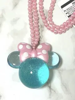 ディズニー　光るネックレス　ブルー　ミニー