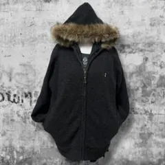 y2k グランジ パンク NANA 平成ギャル ファーフード ジップパーカー