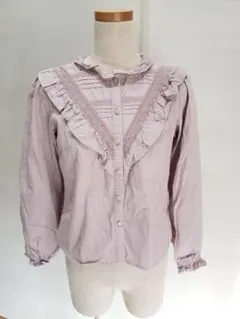 【NICE CLAUP】ブラウス　フリル　上品　綿